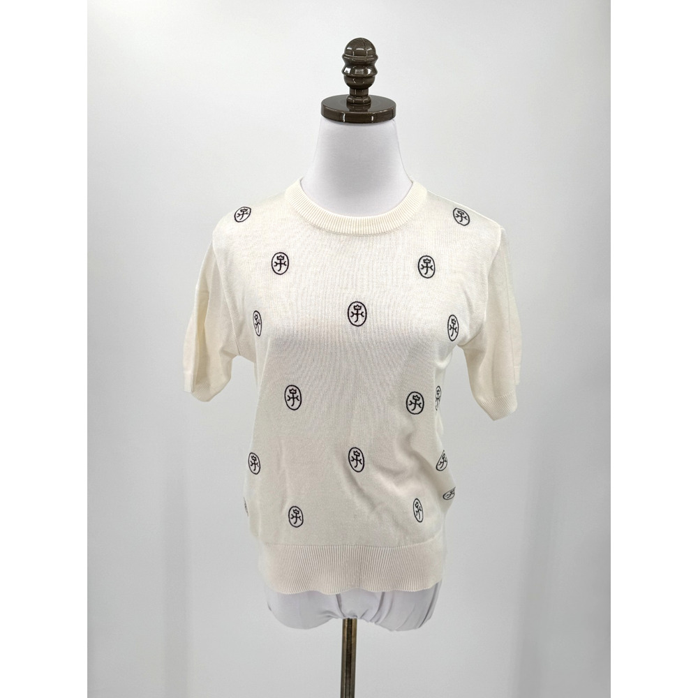 Vintage Jean-Charles de Castelbajac Sport White Short Sleeve Sweater Top